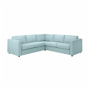 VIMLE Corner sofa, 4-seat, Saxemara light blue