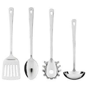 GRUNKA 4-piece kitchen utensil set, stainless steel