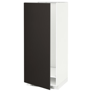 METOD High cabinet for fridge/freezer, white, Kungsbacka anthracite, 60x60x140 cm