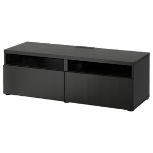 BESTÅ TV bench with drawers, black-brown/Lappviken black-brown, 120x42x39 cm
