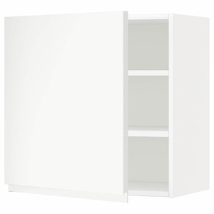 METOD Wall cabinet with shelves, white/Voxtorp matt white, 60x60 cm