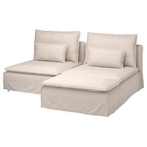 SÖDERHAMN 2-seat sofa with chaise longue, Gransel natural