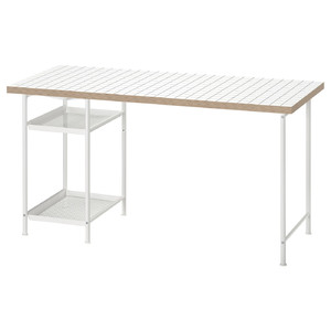 LAGKAPTEN / SPÄND Desk, white/anthracite, 140x60 cm