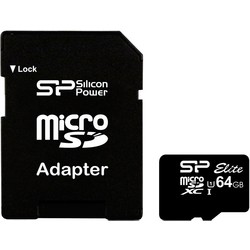 Silicon Power Memory Card microSDXC Elite 64GB CLASS 10 40/15 MB/s + Adapter