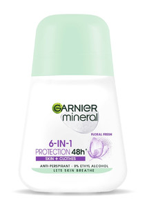 Garnier Mineral Anti-Perspirant Roll-on Deodorant 6in1 Protection 48h Floral Fresh 50ml