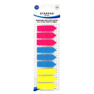 Removable Self-stick Notes Fluo 12x43mm, 9x 25pcs