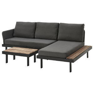 REVSKÄR 3-seat conversation set, outdoor anthracite/Frösön/Duvholmen dark grey