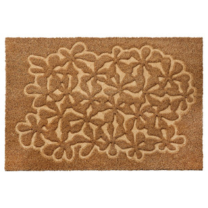 HÄNGBRO Door mat, flower natural colour/beige, 40x60 cm