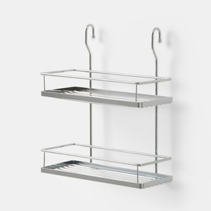 GoodHome Kitchen Wall Organiser Shelving Datil, silver