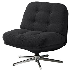 DYVLINGE Swivel armchair, Kelinge black