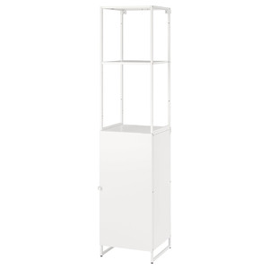 JOSTEIN Shelving unit with door, in/outdoor/white, 41x44x180 cm