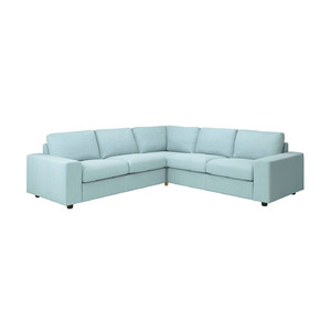 VIMLE Corner sofa, 4-seat, with wide armrests/Saxemara light blue