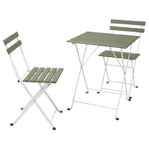 TÄRNÖ Table+2 chairs, outdoor, white/green