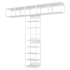 PLATSA Open shelving unit, white, 300x42x281 cm