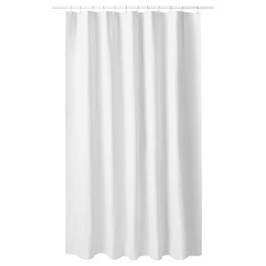 LUDDHAGTORN Shower curtain, white, 180x200 cm