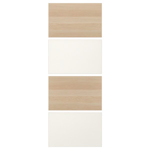 MEHAMN 4 panels for sliding door frame, white stained oak effect, white, 75x201 cm