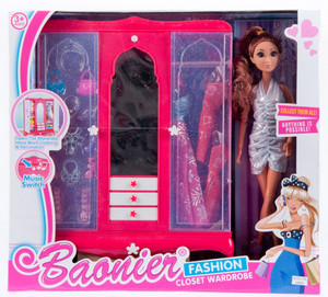 Baonier Doll 31cm Fashion Closet Wardrobe Playset 3+