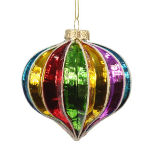 Christmas Bauble 8cm, glass, rainbow