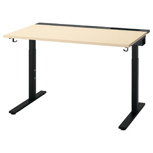 MITTZON Desk, birch veneer/black, 120x80 cm