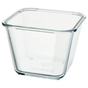 IKEA 365+ Food container, square, glass, 15x15 cm