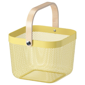 RISATORP Basket, light yellow, 25x26x18 cm
