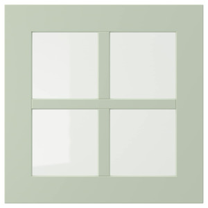 STENSUND Glass door, light green, 40x40 cm