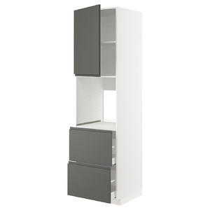 METOD / MAXIMERA Hi cab f ov w dr/2 frnts/2 hi drwrs, white/Voxtorp dark grey, 60x60x220 cm