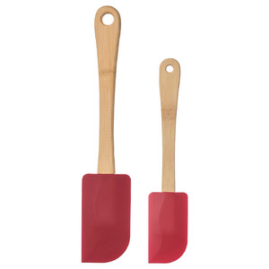 VINTERFINT Spatula, set of 2, bamboo/silicone red