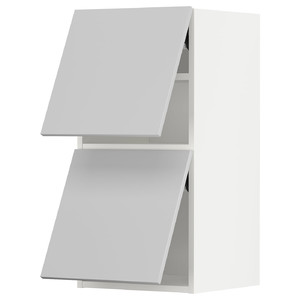 METOD Wall cabinet horizontal w 2 doors, white/Veddinge grey, 40x80 cm