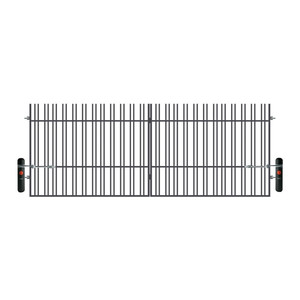 Double Swing Gate with Opening Mechanism 400 x 150 cm, galvanized, anthracite