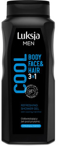 Luksja Men Shower Gel Body, Face & Hair 3in1 Cool 90% Natural Vegan 500ml