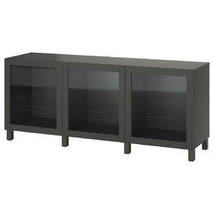 BESTÅ Storage combination with doors, dark grey/Sindvik/Stubbarp dark grey, 180x42x74 cm