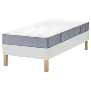 LYNGÖR Divan bed, Vesteröy firm/light blue white, 90x200 cm