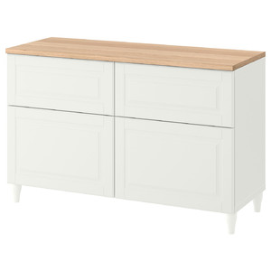 BESTÅ Storage combination w doors/drawers, white/Smeviken/Kabbarp white, 120x42x76 cm