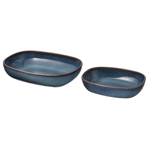 GLADELIG Oven dish, set of 2, blue