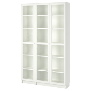 BILLY / OXBERG Bookcase with glass-doors, white, 120x30x202 cm