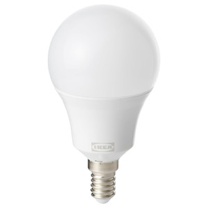 TRÅDFRI LED bulb E14 470 lumen, wireless dimmable white spectrum/globe opal white