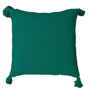 GoodHome Cushion Tassels 45 x 45 cm, green