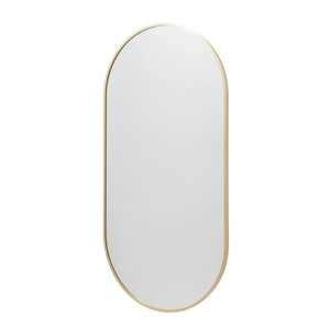 GoodHome Oval Mirror Muhely 50 x 100 cm, metal frame, gold