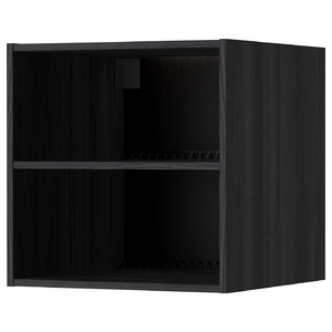 METOD Fridge/freezer top cabinet frame, wood effect black, 60x60x60 cm