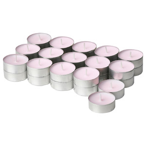 LUGNARE Scented tealight, Jasmine/pink, 3.5 hr, 30 pack