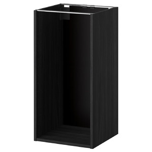 METOD Base cabinet frame, wood effect black, 40x37x80 cm