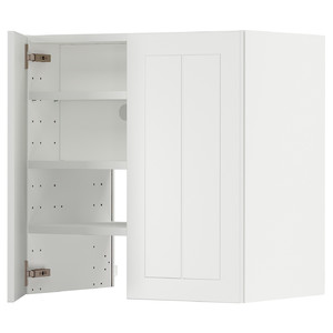 METOD Wall cb f extr hood w shlf/door, white/Stensund white, 60x60 cm