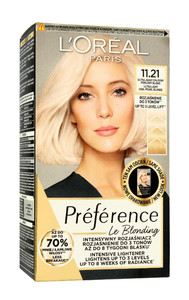 L'Oreal Preference Le Blonding Permanent Hair Dye 11.21 Ultra Light Cool Pearl Blonde