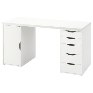 LAGKAPTEN / ALEX Desk, white, 140x60 cm