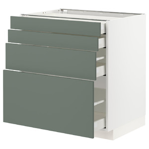 METOD / MAXIMERA Base cab 4 frnts/4 drawers, white/Bodarp grey-green, 80x60 cm