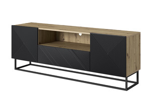 TV Cabinet Asha 167 cm, metal legs, artisan/matt black