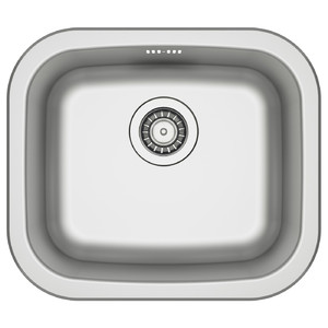 FYNDIG Single-bowl inset sink, stainless steel, 46x40 cm