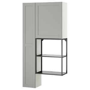 ENHET Storage combination, anthracite/grey frame, 90x32x180 cm