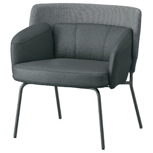 BINGSTA Armchair, Vissle dark grey, Kabusa dark grey